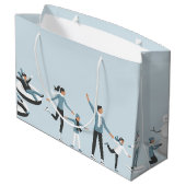 Winter Family Fun Kerstfeestdag Groot Cadeauzakje (Achterkant Gekanteld)