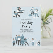 Winter Family Fun Kerstfeestdag Kaart (Staand voorkant)