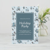 Winter Family Fun Kerstfeestdag Kaart (Staand voorkant)