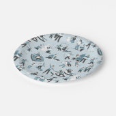 Winter Family Fun Kerstfeestdag Papieren Bordje (Gekanteld)