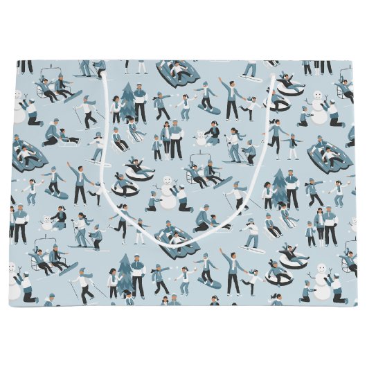 Winter Family Fun Kerstfeestdag Patten Groot Cadeauzakje (Voorkant)