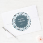 Winter Family Fun Kerstfeestdag Ronde Sticker (Envelop)