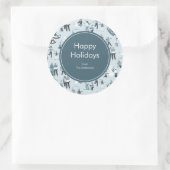 Winter Family Fun Kerstfeestdag Ronde Sticker (Tas)