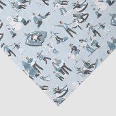 Winter Family Fun Kerstfeestfeest Patroon Tissuepapier (Detail)