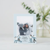 Winter Family Fun kerstfoto Feestdagenkaart (Staand voorkant)