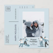 Winter Family Fun kerstfoto Feestdagenkaart (Voorkant / Achterkant)