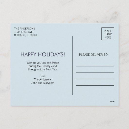 Winter Family Fun kerstfoto Feestdagenkaart (Achterkant)