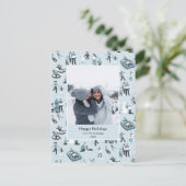 Winter Family Fun Kerstpatroonfoto Feestdagenkaart (Staand voorkant)