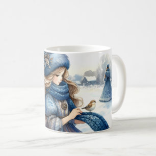 Winter Fantasie Prinses in een Sneeuwachtig Sprook Koffiemok