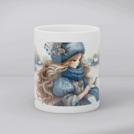 Winter Fantasie Prinses in een Sneeuwachtig Sprook Koffiemok