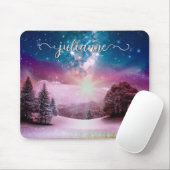 Winter Fantasy Starry Landscape met naam Muismat (Met muis)