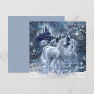 Winter Fantasy Unicorns in de sneeuwvlakte Kaart