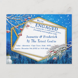 Winter Fantasy Verloving Uitnodiging Briefkaart