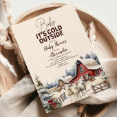 Winter Farm Animals Kerst Baby shower Kaart