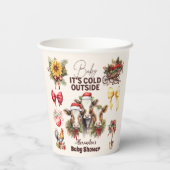 Winter Farm Animals Kerst Baby shower Papieren Bekers (Achterkant)