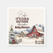 Winter Farm Animals Kerst Baby shower Servet (Voorkant)