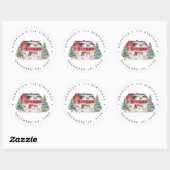 Winter Farm Thema Verjaardagsfeest Dank Je Favorie Ronde Sticker (Vel)