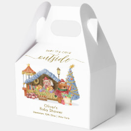 Winter Farmer Market Teddy Bear Baby Shower Bedankdoosjes