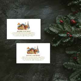 Winter Farmer Market Teddy Bear Books Baby Shower Informatiekaartje