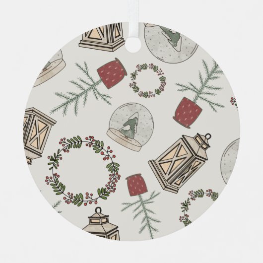 Winter Farmhouse Metalen Ornament (Voorkant)