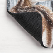 Winter Fawn in een bos Muismat (Hoek)