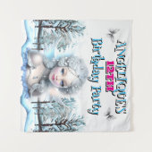 Winter feeërie feestdecoraties meisjes verjaardag wandkleed (Voorkant (horizontaal))