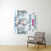 Winter feeërie feestdecoraties meisjes verjaardag wandkleed (In Situ (horizontaal))
