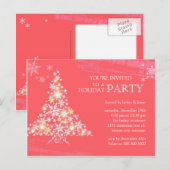 Winter Feest Roze Vakantie Party Uitnodiging (Voorkant / Achterkant)