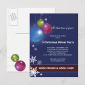 Winter Feest Vakantie Diner Party Uitnodiging Briefkaart (Voorkant / Achterkant)