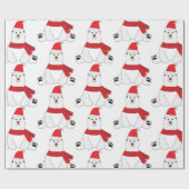 Winter-feestdag-Beer Cadeaupapier (Vlak)