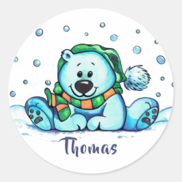 Winter-feestdag-Beer Ronde Sticker