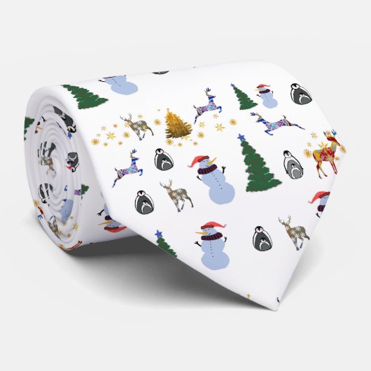 Winter-feestdag-Stropdas Stropdas (Opgerold)