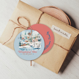 Winter Feestdagen Christmas Aangepaste naam Bedankjes Labels