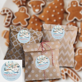 Winter Feestdagen Christmas Aangepaste naam Ronde Sticker