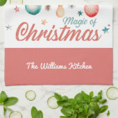 Winter Feestdagen Christmas Aangepaste naam Theedoek (Gevouwen)