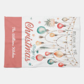 Winter Feestdagen Christmas Aangepaste naam Theedoek (Horizontaal)