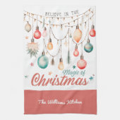 Winter Feestdagen Christmas Aangepaste naam Theedoek (Verticaal)