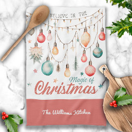 Winter Feestdagen Christmas Aangepaste naam Theedoek