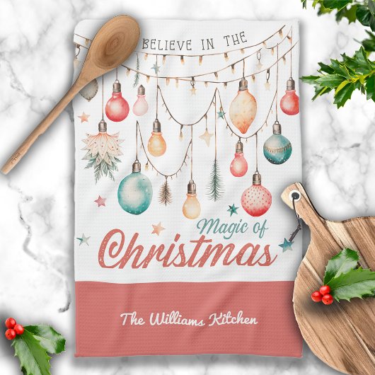 Winter Feestdagen Christmas Aangepaste naam Theedoek