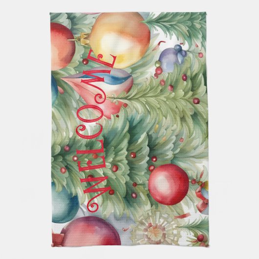 Winter Feestdagen Decor Theedoek (Verticaal)