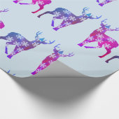 Winter Feestdagen Deer Snowflakes Wrapppapier Cadeaupapier (Hoek)