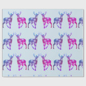 Winter Feestdagen Deer Snowflakes Wrapppapier Cadeaupapier (Vlak)