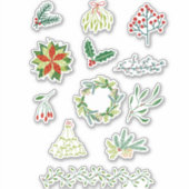 Winter Feestdagen Foliage Sticker (Voorkant)