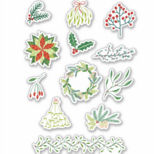 Winter Feestdagen Foliage Sticker
