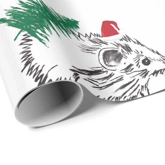 Winter Feestdagen Gift Wrap Hedgehog Cadeaupapier (Rol Hoek)