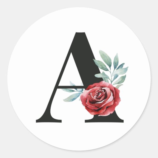 Winter feestdagen initialen sticker letter A (Voorkant)