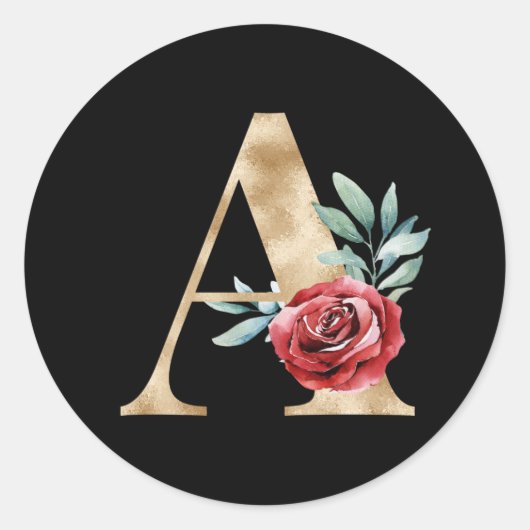 Winter feestdagen initialen sticker letter A (Voorkant)