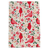 Winter Feestdagen Kardinalen Medium Cadeauzakje (Achterkant)