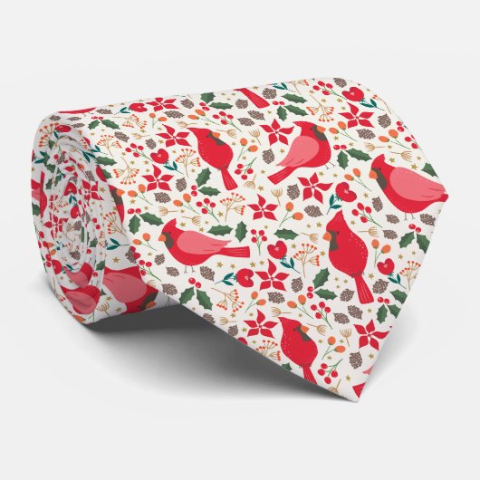 Winter Feestdagen Kardinalen Stropdas (Opgerold)
