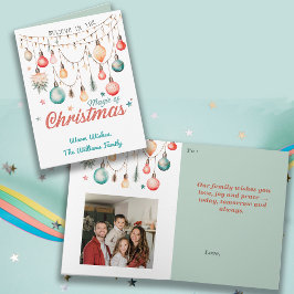 Winter Feestdagen Kerst aangepaste naam foto Kaart